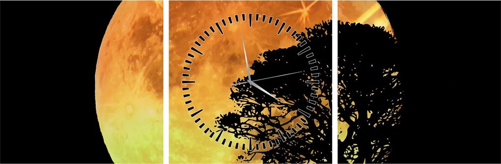 Tablou cu umbre în lumina lunii (cu ceas) (90x30 cm)