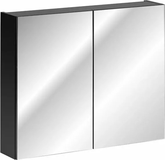 Dulap cu oglinda 80 cm cu 2 usi Comad Santa Fe negru mat
