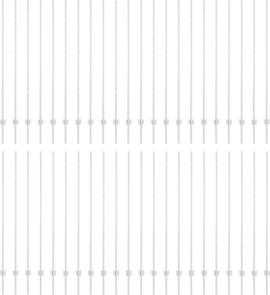 vidaXL Stâlp de gard. 44 pcs Argintiu 200 cm Oțel