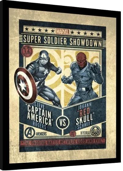 Afiș înrămat Marvel Comics - Captain America vs Red Skull