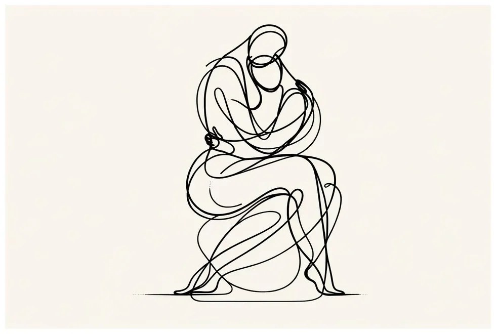 Tablou desen minimalist al unei figuri