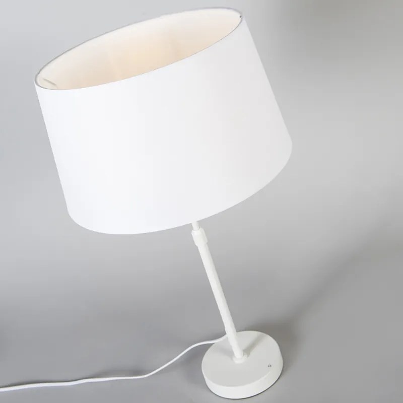 Lampă de masă albă cu abajur alb 35 cm reglabilă - Parte