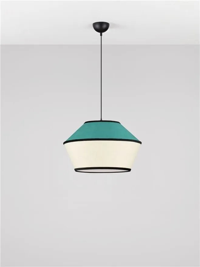 Lustra cu abajur stratifiat catifea Teal cu hartie naturala VELISS