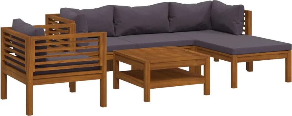 vidaXL Set mobilier grădină cu perne, 6 piese, lemn masiv acacia