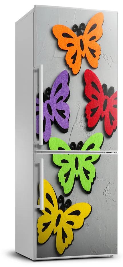 Autocolant pe frigider fluturi colorat