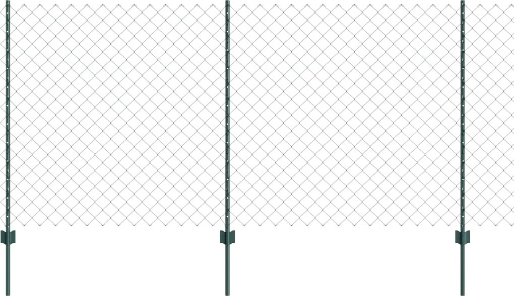 vidaXL Gard cu Stâlp Verde 1,2 x 10 m Oțel și PVC