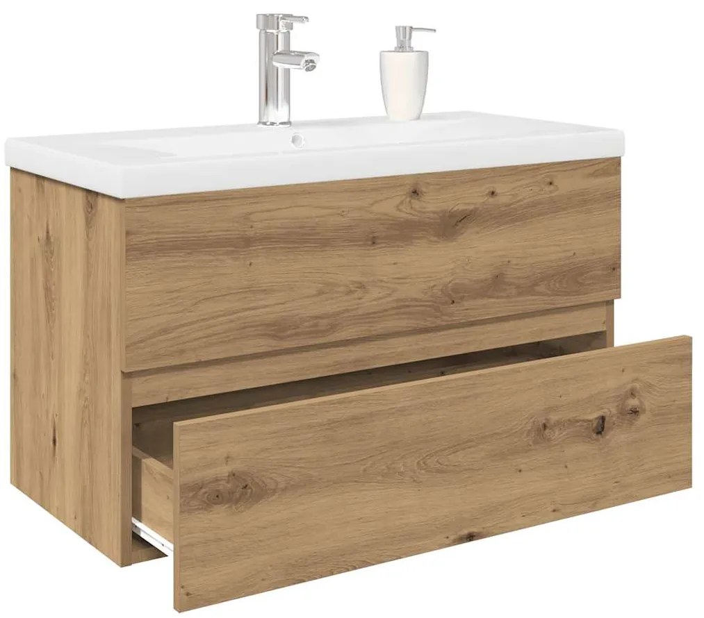 vidaXL Dulap pentru chiuvetă cu chiuvetă încorporată și robinet