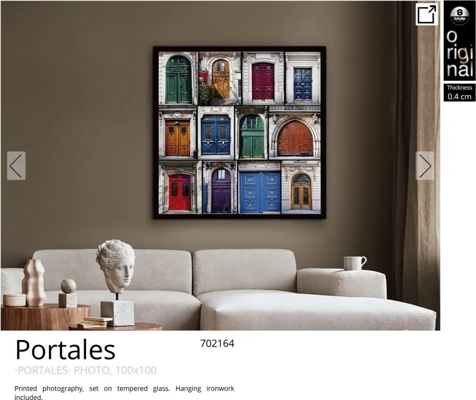 Tablou de perete decorativ Portales,100x100cm