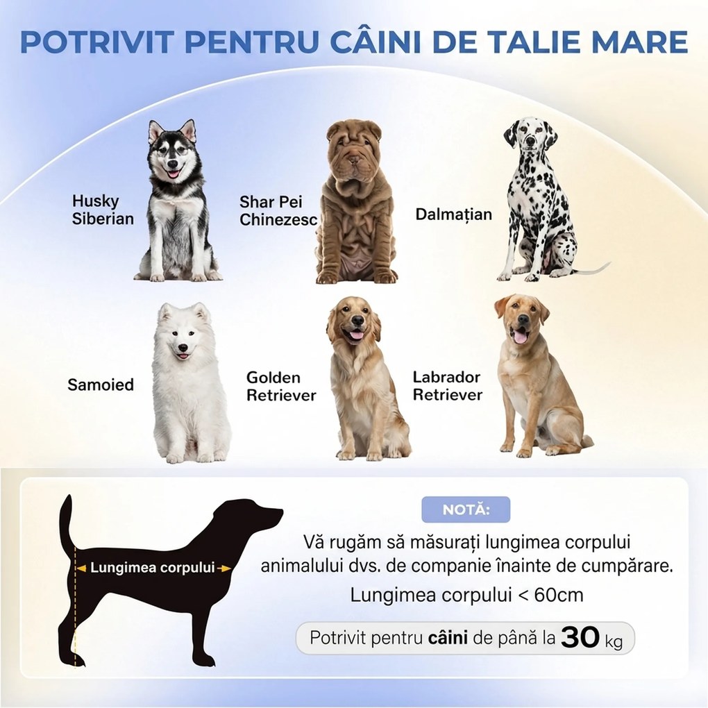 PawHut Canapea pentru Câini de Talie Mare cu Pernă, Gri | Aosom Romania
