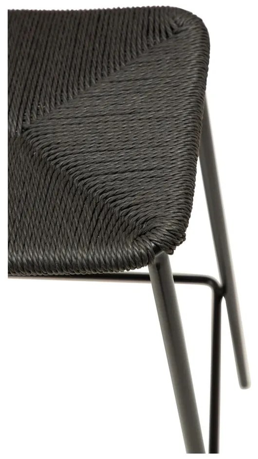 Scaun bar cu picioare din oțel DAN-FORM Stiletto, negru, înălțime 68 cm