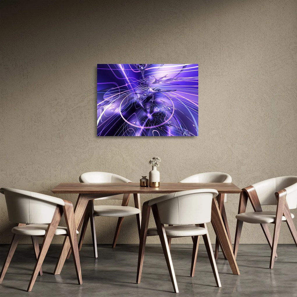Tablou pe sticlă abstracție tehnică (70x50 cm)