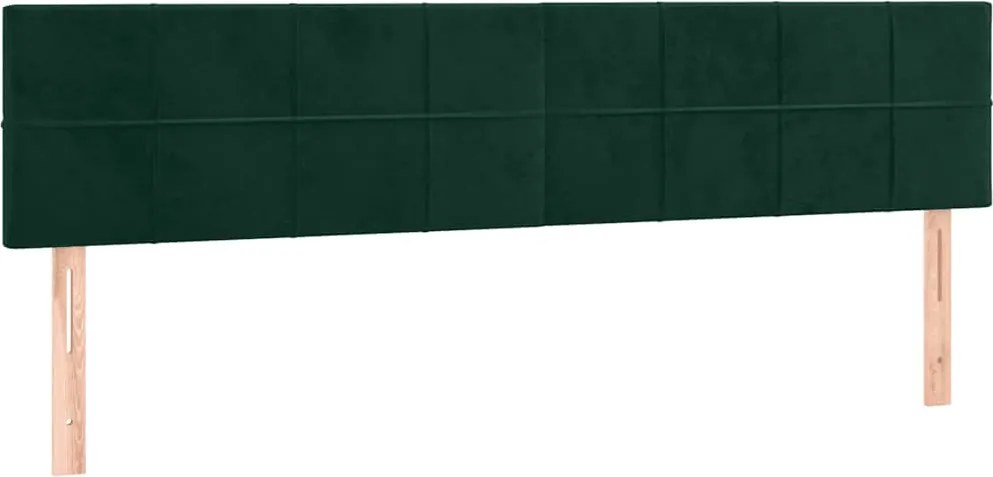 vidaXL Tăblii de pat, verde închis, 180x5x78/88 cm, catifea