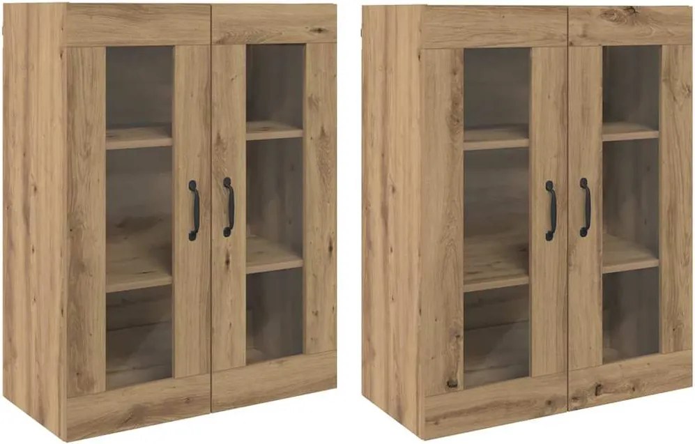 vidaXL Mobilier cu Montaj pe Perete 2 pcs stejar artizanal