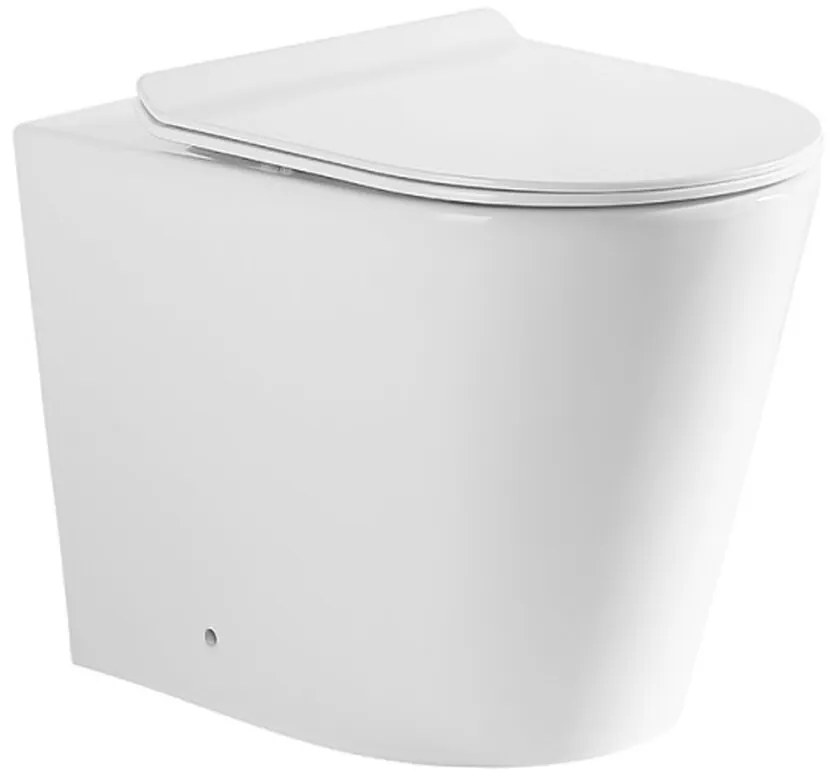 Set vas WC pe pardoseala Inter Ceramic Zero Tornado Rimless alb lucios cu capac softclose BTW