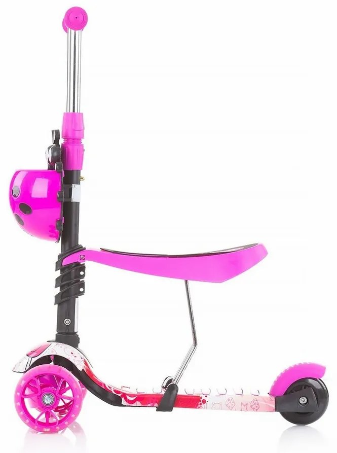 Scooter Chipolino cu bară de ghidare Kiddy Evo3in1 , Lollipop