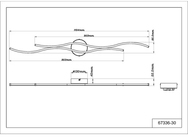 Plafonieră LED Globo 67336-30 BOYD LED/30W/230V 3000K