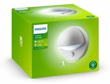 Lampă de perete Philips 16246/87/16 pentruexterior cu senzor June 19,5 cm, gri