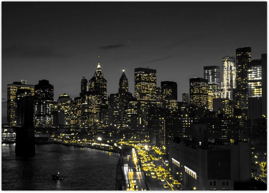 Tablou cu metropolă nocturnă (70x50 cm)