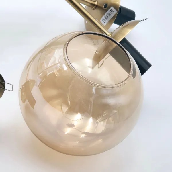 Lustră pe tijă ROLLO 8xE14/5W/230V auriu/fumuriu