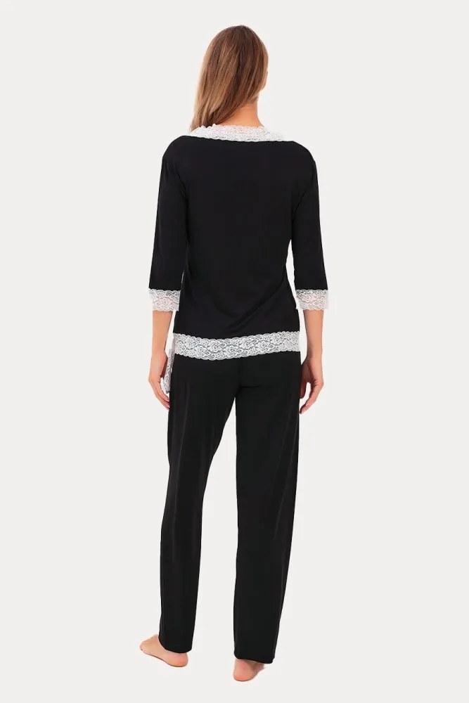 Pijamale femei ROZALIE din bambus M Negru / Black