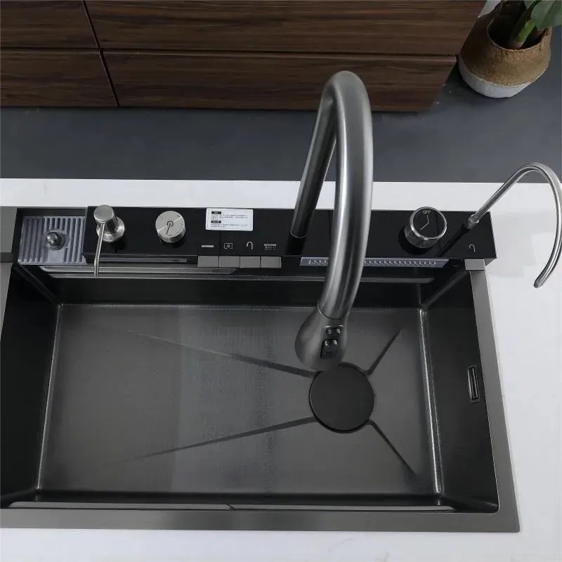 Chiuveta Bucatarie Profesionala Multifunctionala LED, Inox