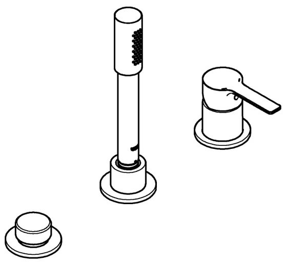 GROHE 19965001 - Baterie pentru cadă LINEARE, montaj în 3 găuri, crom lucios
