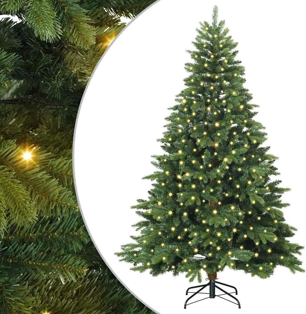 vidaXL Brad de Crăciun artificial cu 300 LED Verde 180 cm PE și PVC