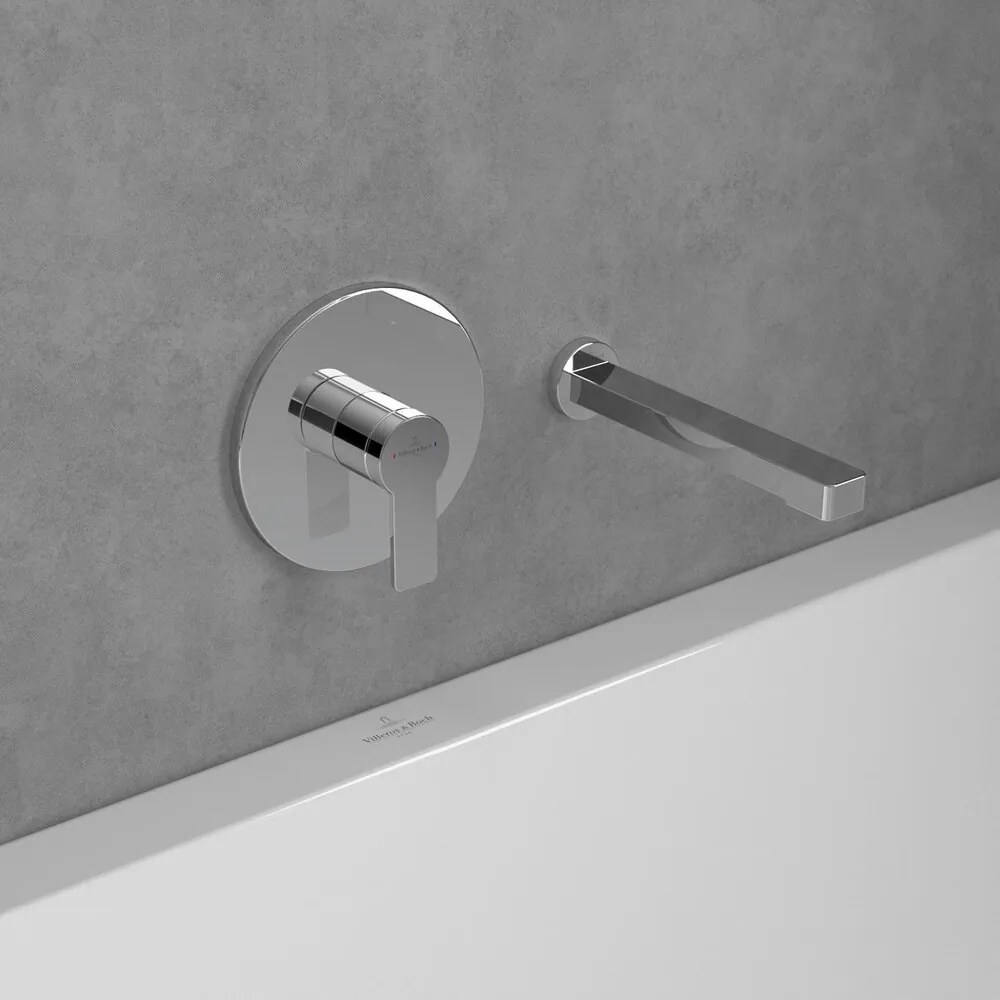 Baterie dus incastrata Villeroy&Boch Architectura monocomanda crom lucios fara corp ingropat