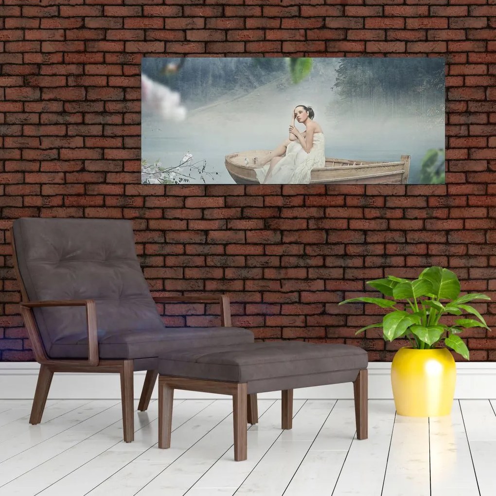 Tablou - Femeia pe barcă (120x50 cm)