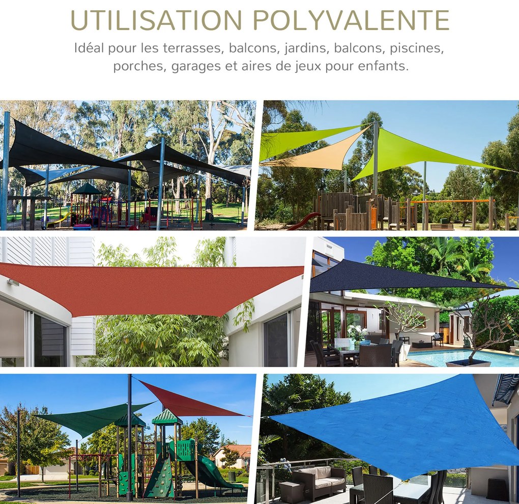Outsunny Voal de umbrire rectangular 3 x 3 m - Protecție UV - Culoare crem | Aosom Romania