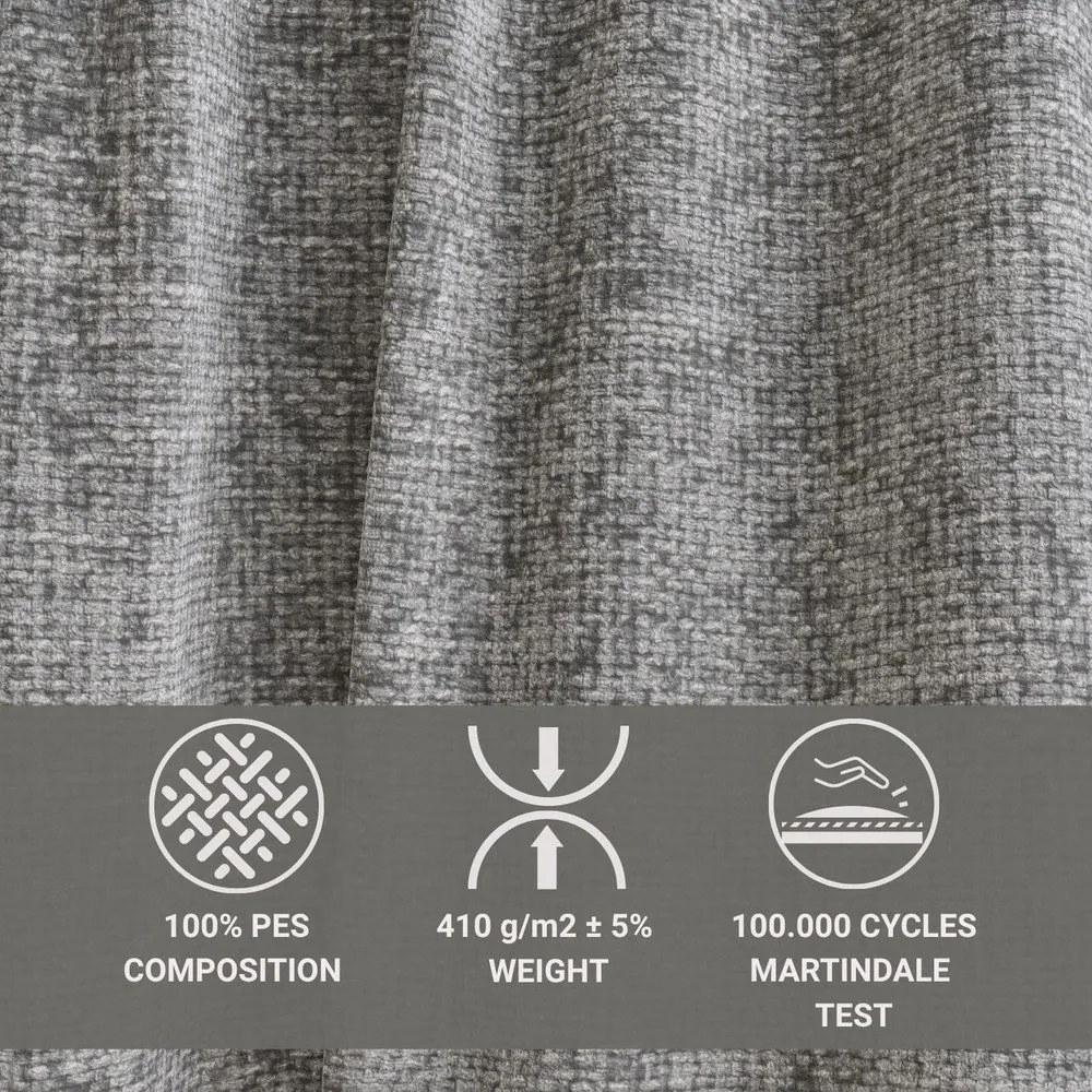 Colțar gri extensibil/cu spațiu de depozitare cu tapițerie din chenille (cu colț pe partea stângă/cu șezlong) Velto – Maison de Rêve