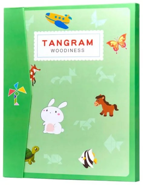 Tangram magnetic din lemn pentru copii