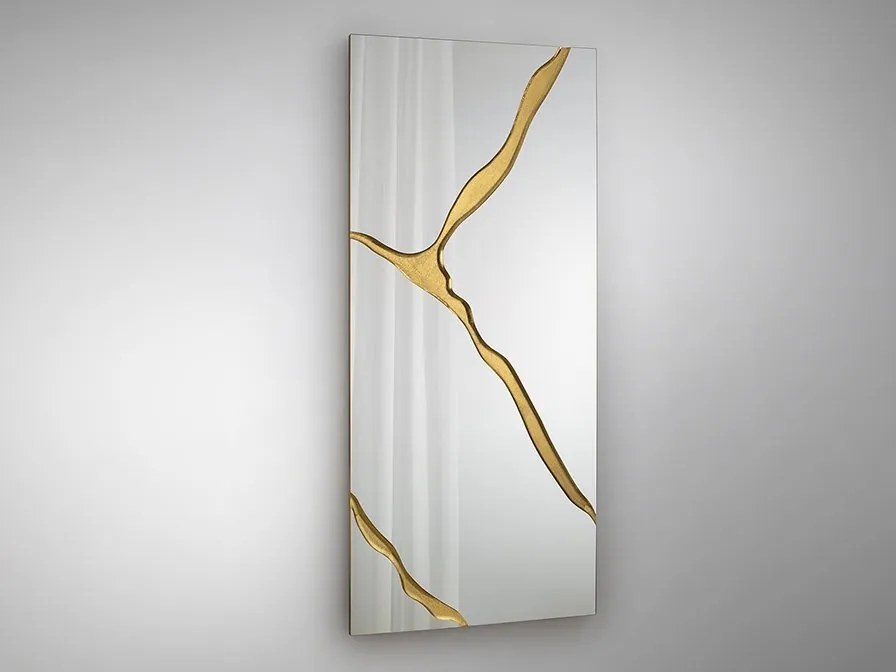 Oglinda de perete mare design decorativ Surcos auriu 180x80cm