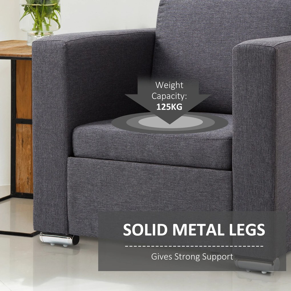 HomCom Fotoliu modern, fotoliu de design gri, mobilier pentru living | AOSOM RO
