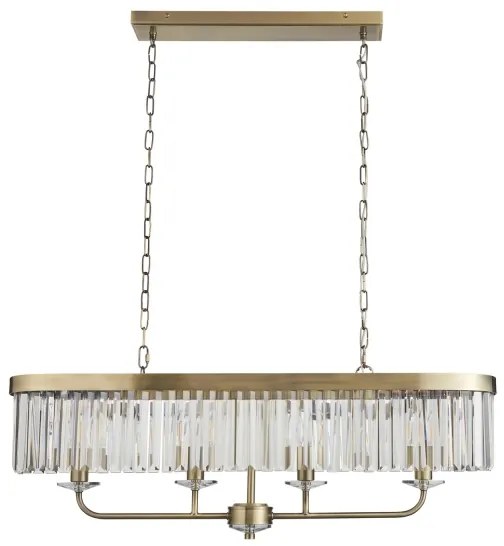 Endon 110539 - Candelabru cu lanț CHESTERFIELD, 4xE14/6W/230V, alamă