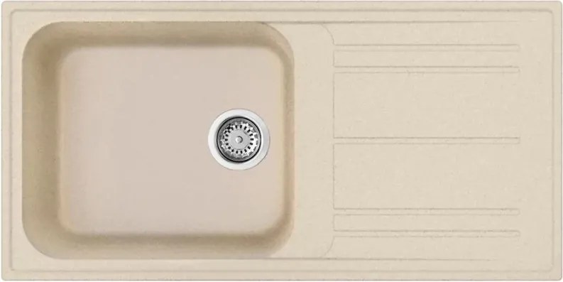 Chiuveta de bucatarie Smeg LZ150AV2, 100 cm, Rezistenta la zgarieturi, Usor de curatat, Bej