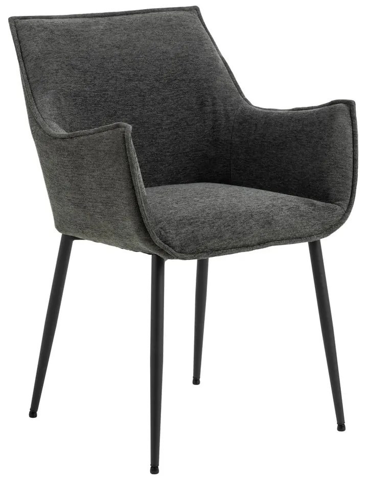 Scaun de sufragerie gri închis tapițat Bonita – Actona