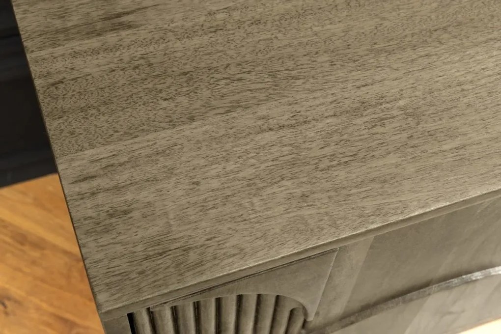 Comoda TV cu model optic 3D, Lemn mahon gri, ART DECO 200cm