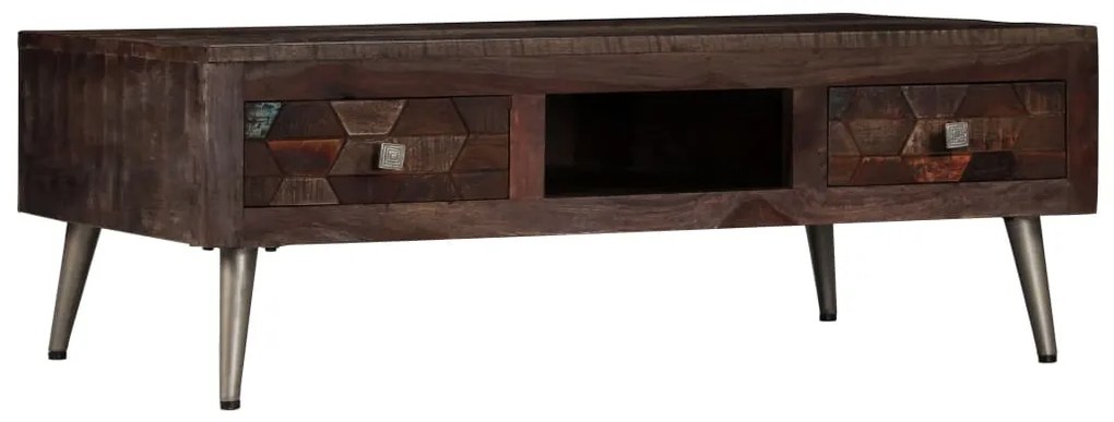 vidaXL Măsuță de cafea, 100 x 60 x 35 cm, lemn masiv reciclat