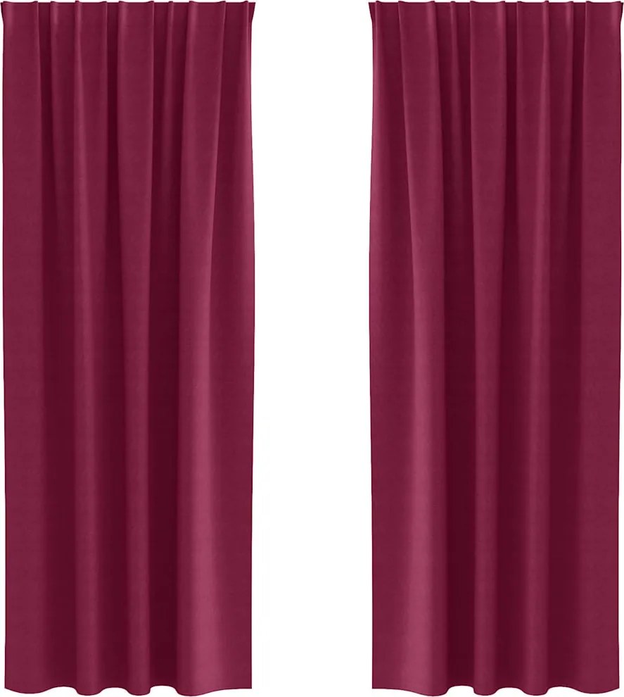 vidaXL Perdele Opaque cu Inel 2 pcs Roșu Vin 260 x 140 cm Poliester