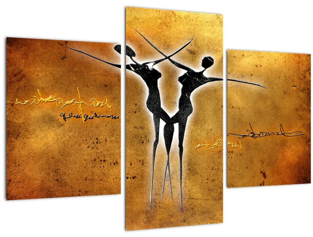 Tablou perechii dansând pictate (90x60 cm)