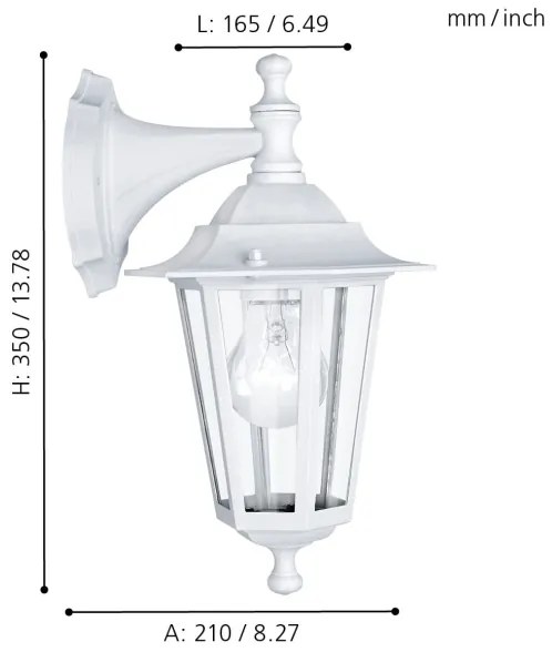 EGLO 22462 - Corp de iluminat perete exterior IP44 LATERNA 5 1xE27/60W/230V