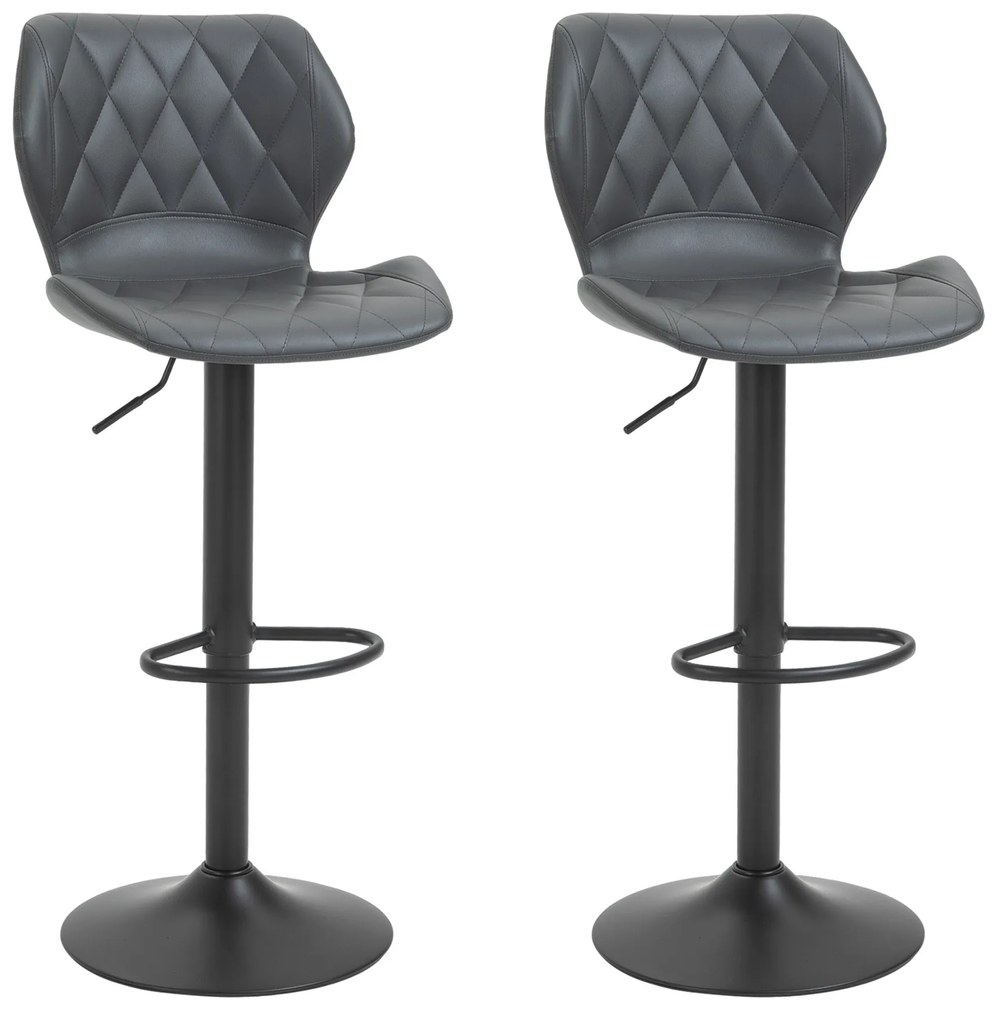 HOMCOM Scaun bar, inaltime reglabila, piele sintetica,Capacitate de sustinere120 kg, gri | Aosom Romania