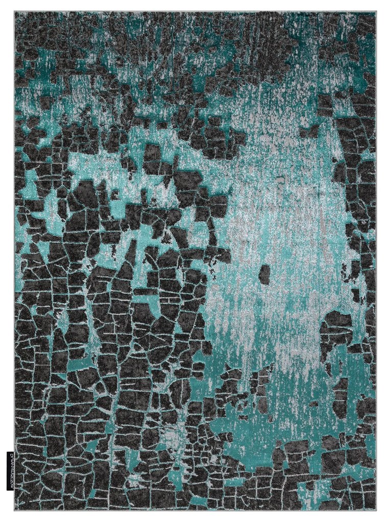 Covor DE LUXE modern 2079 vintage - structural verde / antracit