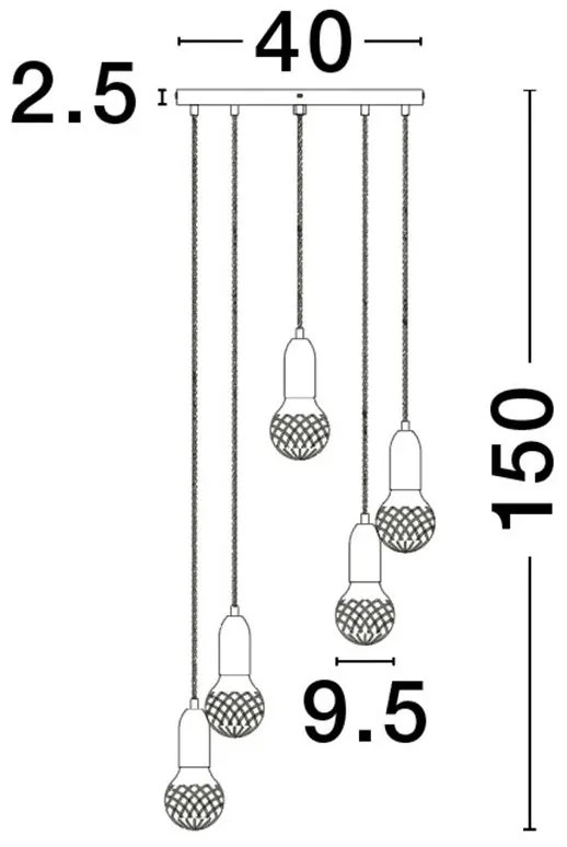 Lustra moderna cu 5 pendule design minimalist VEDA