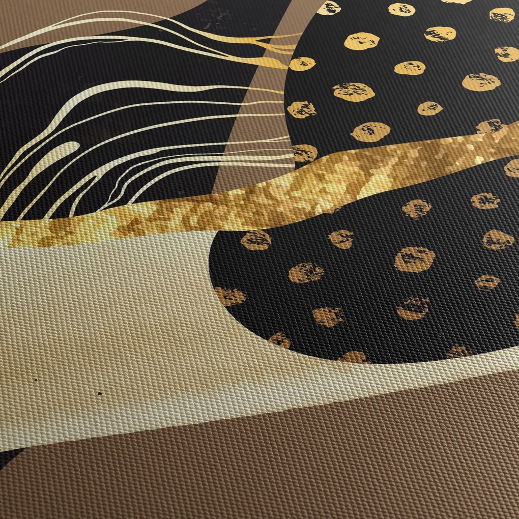 Tablou - Abstracție maro auriu N⁰1 (90x60 cm)