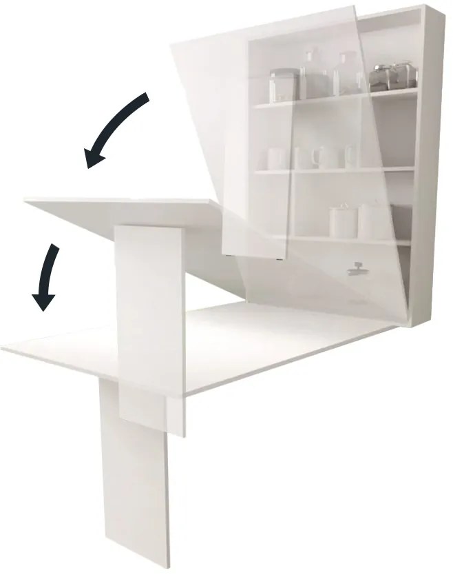 Masă de perete modernă Elvana (Alb). 1054131
