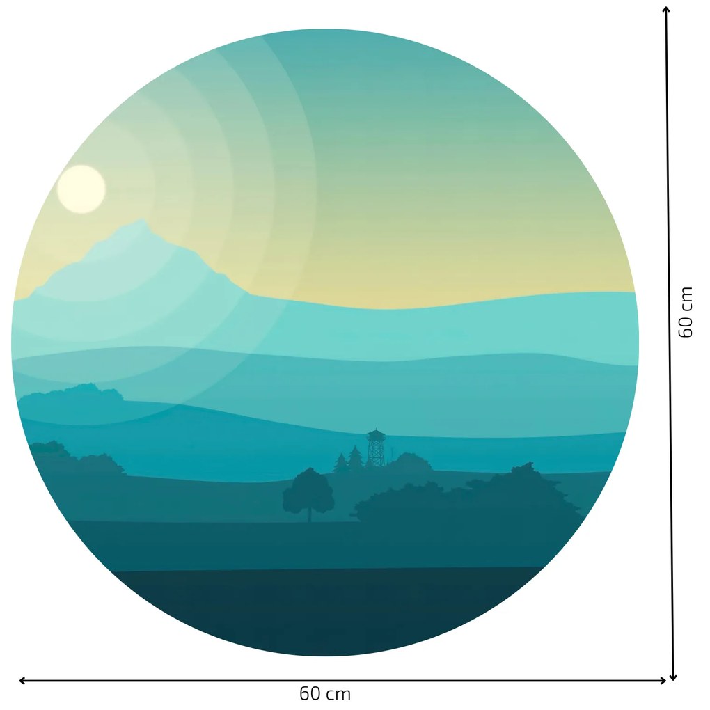 PIPPER. Autocolant circular de perete „Răsărit” mărimea: 60cm