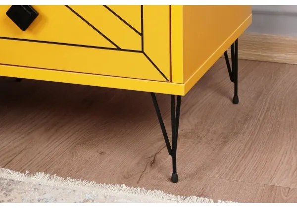 Noptieră LUNA 55x50 cm galbenă