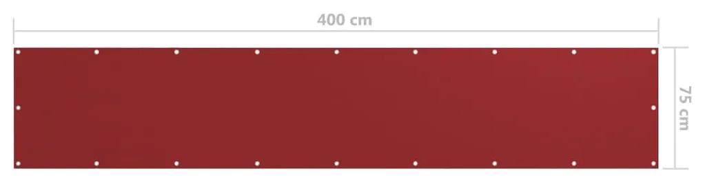 Prelata balcon rosu 75x400 cm tesatura Oxford Rosu, 75 x 400 cm